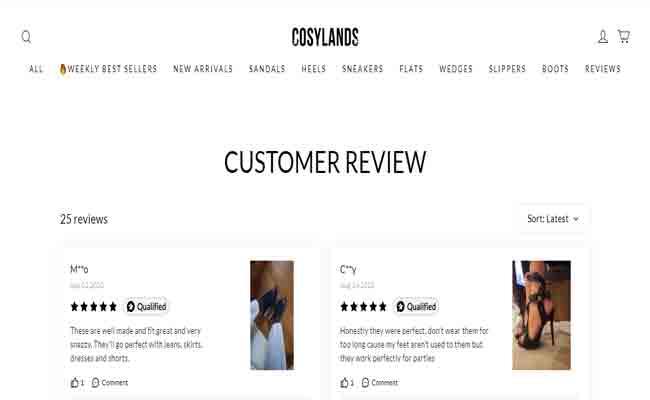 Best Cosylands Shoes Reviews 2022 Is Cosylands.Com Legit?