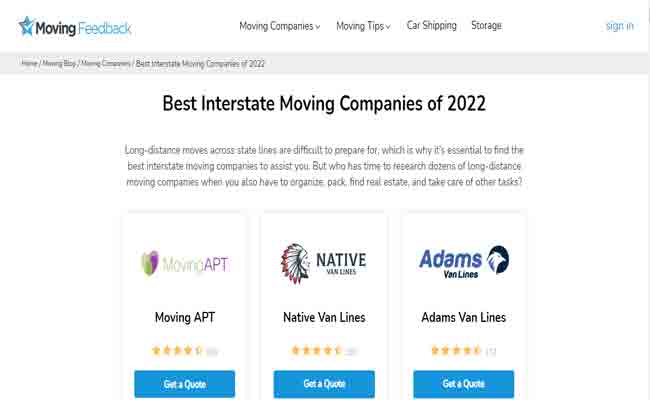Long Distance Moving Companies Movingfeedback.Com Reviews 2022 Interstate Moving Companies Reviews Movingfeedback.Com